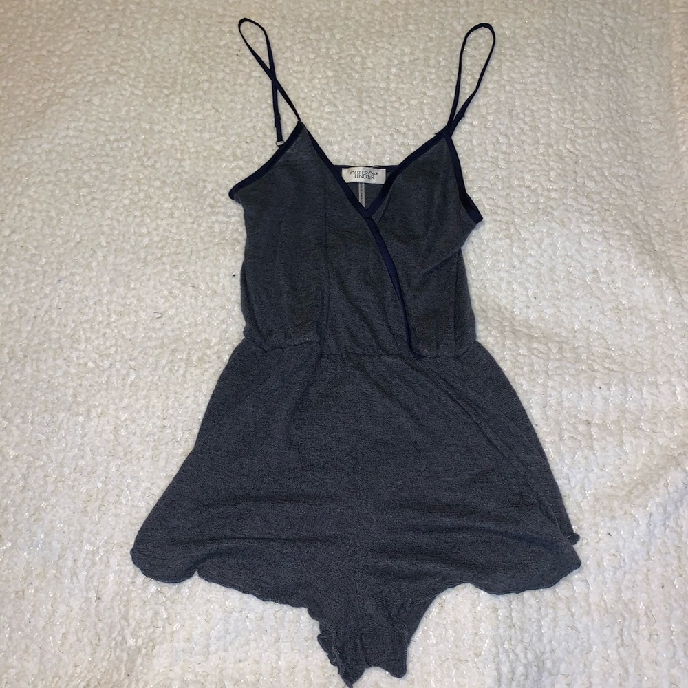 Gray and blue romper
